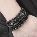 5Pcs/Set Couples Matte Bracelets Fashion Natural Stone Multi-layer Beads Charm Bracelets For Women Men Wrist Accessories
